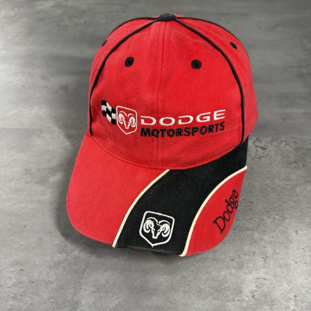 Vintage Dodge Racing Hat Red Black Motorsports Car Truck Nascar F1‎ Mechanic